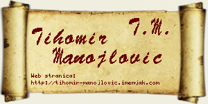 Tihomir Manojlović vizit kartica